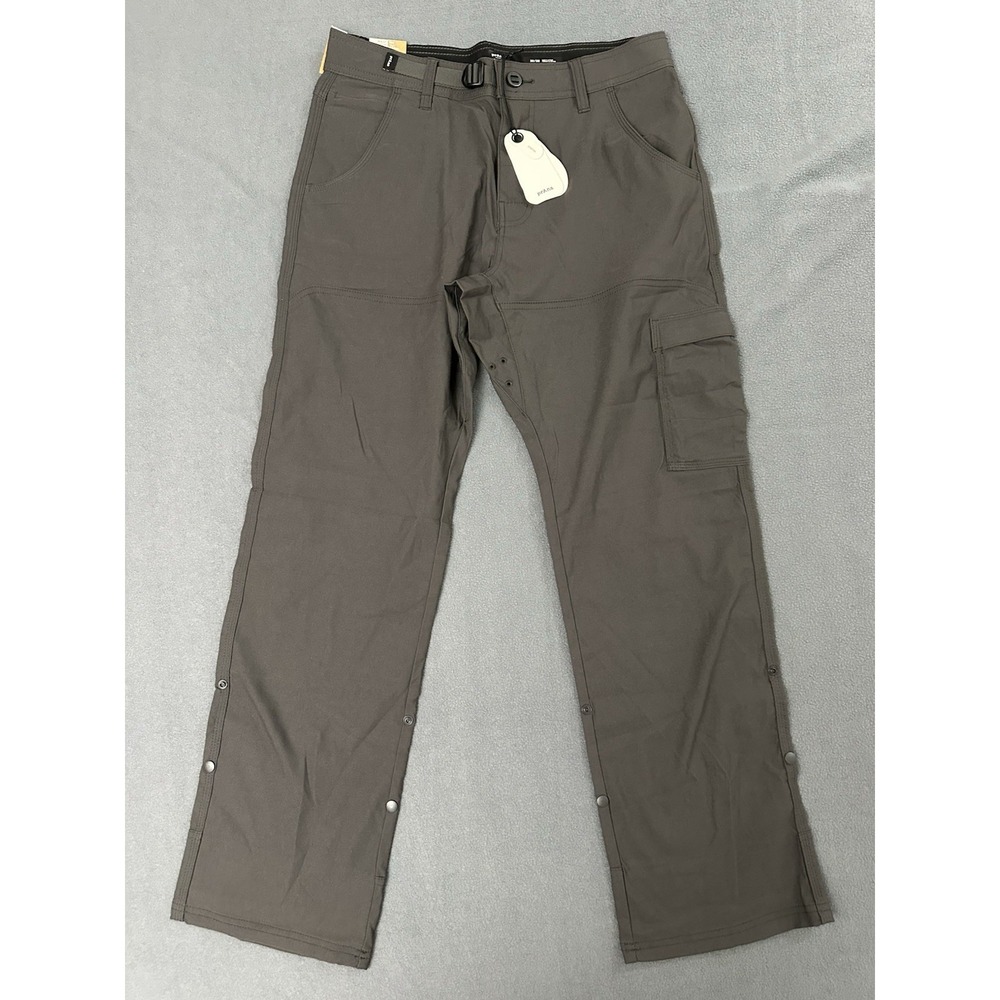 Prana Stretch Zion Pants II Relaxed Straight Fit Dark Iron Men's Size 30x30